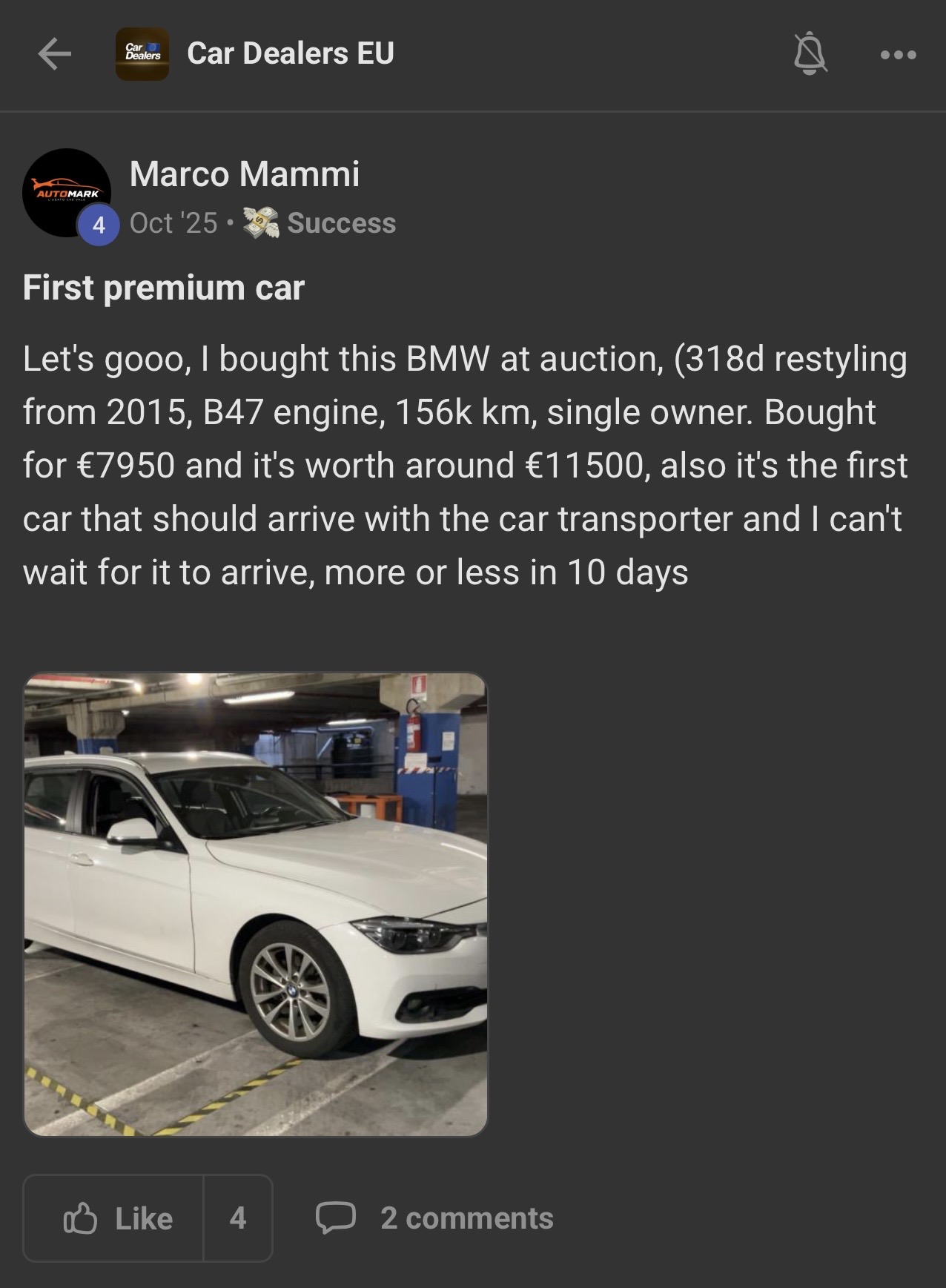 First premium car shared by Marco Mammi