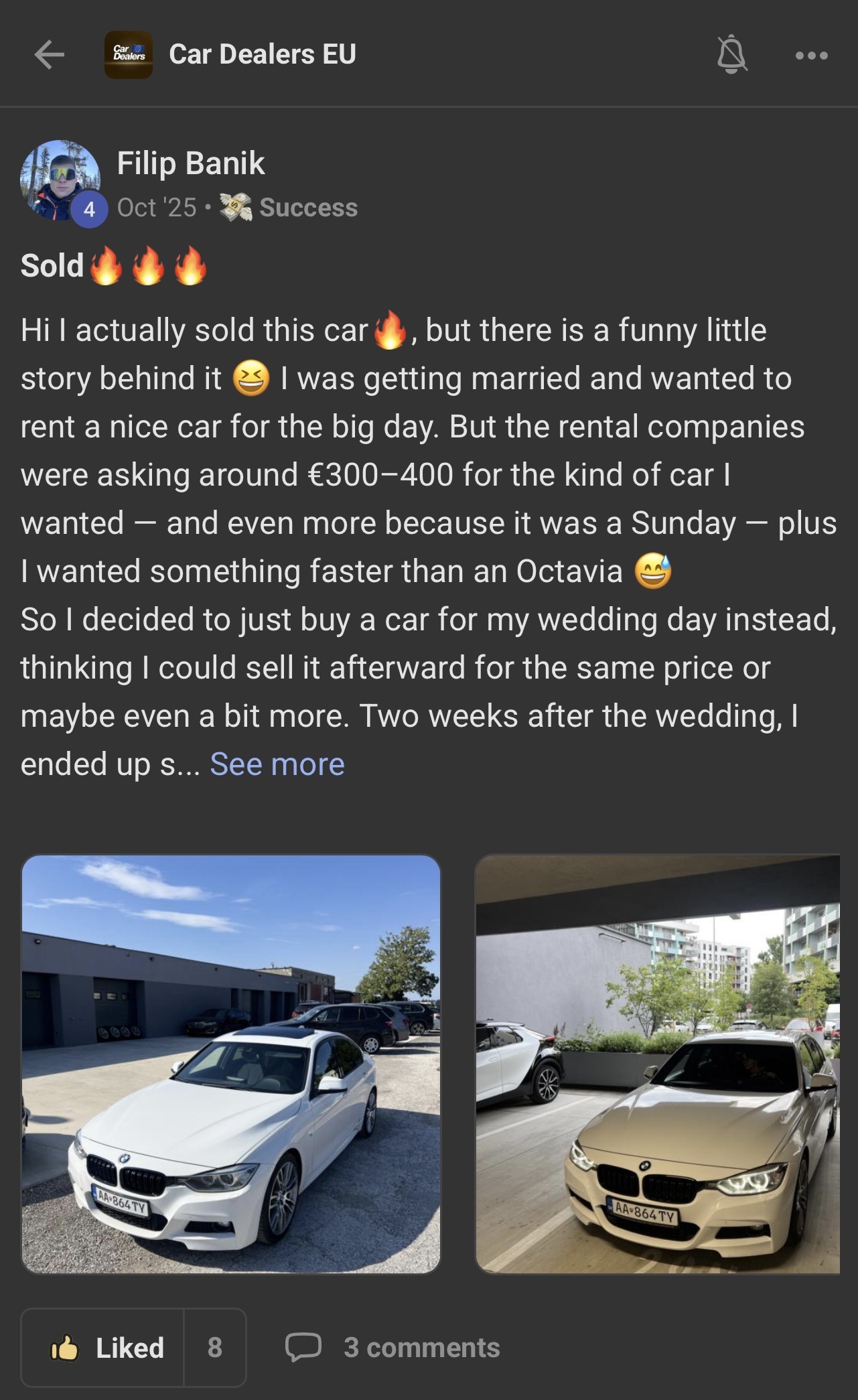 Sold shared by Filip Banik