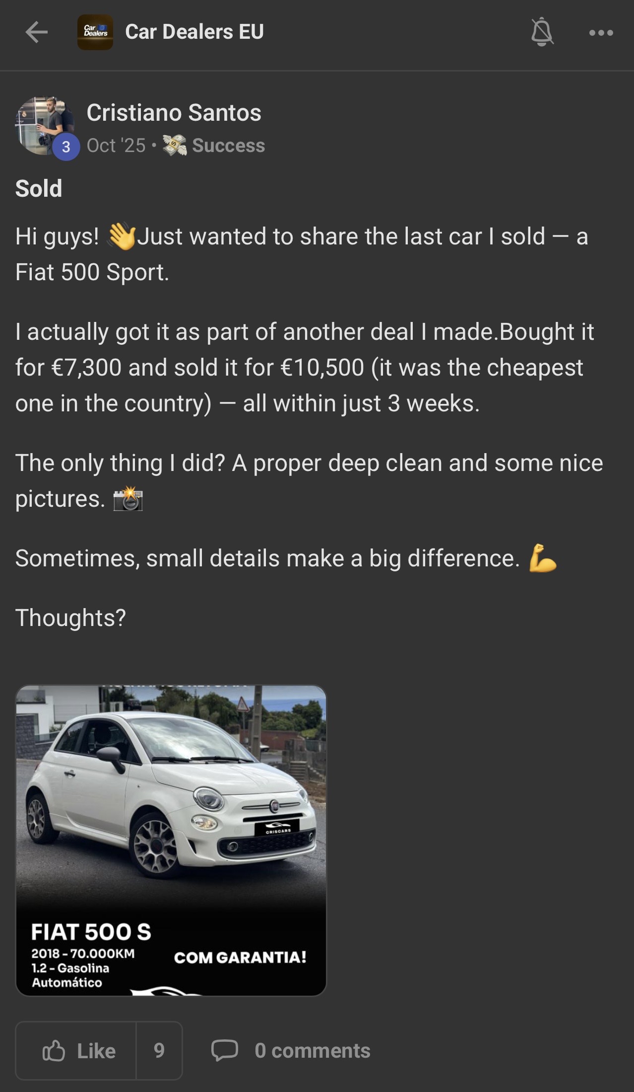 Sold shared by Cristiano Santos