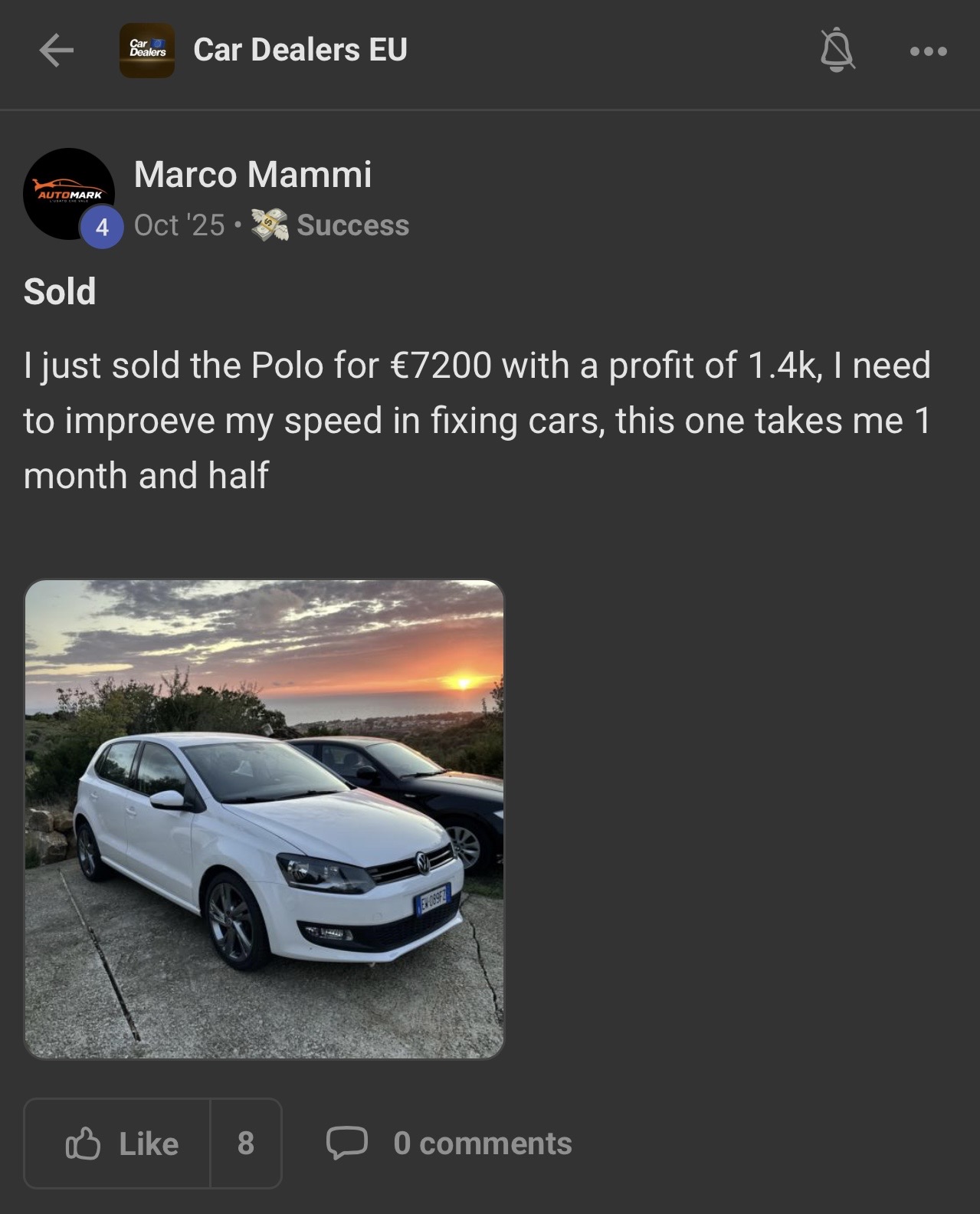 Sold shared by Marco Mammi