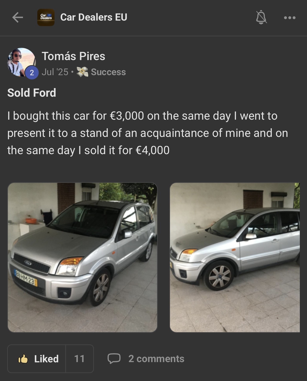 Sold Ford shared by Tomás Pires