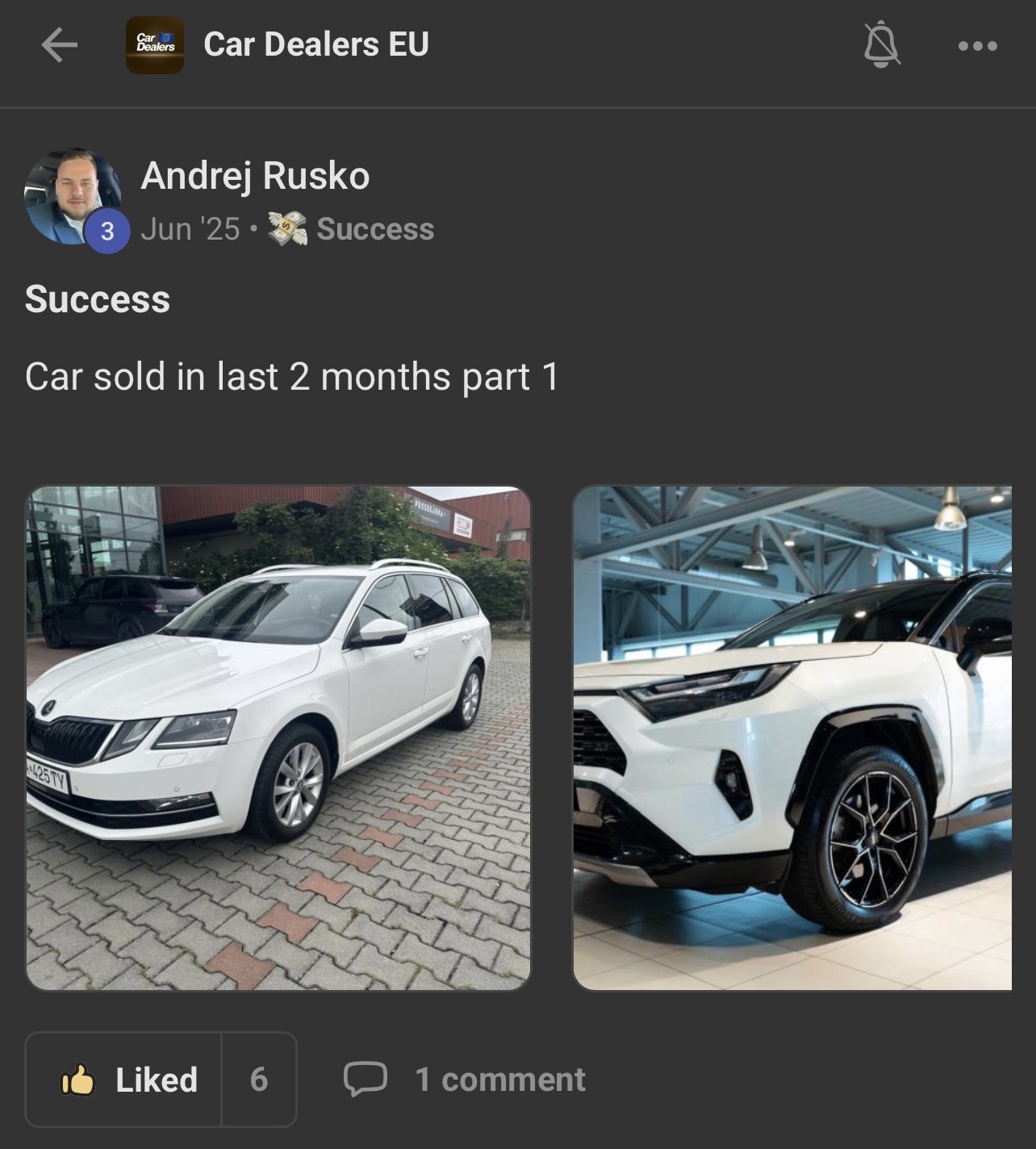 Success shared by Andrej Rusko