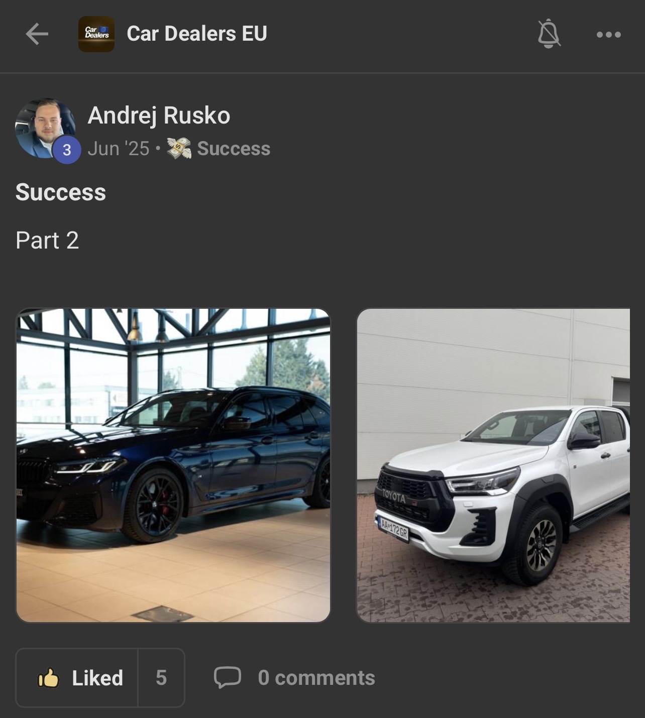 Success shared by Andrej Rusko