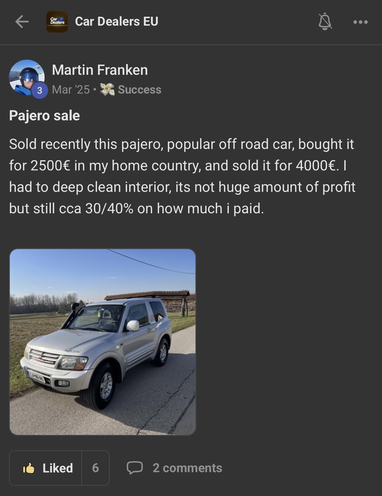 Pajero sale shared by Martin Franken